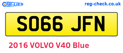 SO66JFN are the vehicle registration plates.