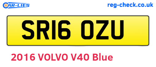 SR16OZU are the vehicle registration plates.