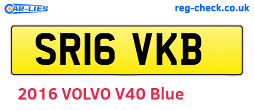 SR16VKB are the vehicle registration plates.