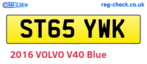 ST65YWK are the vehicle registration plates.