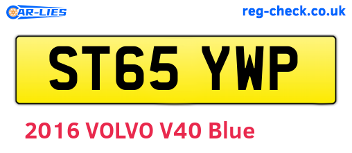 ST65YWP are the vehicle registration plates.