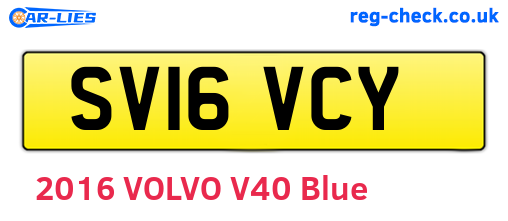 SV16VCY are the vehicle registration plates.