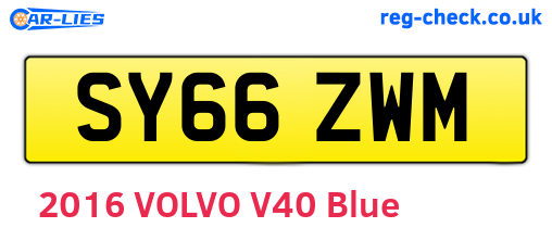 SY66ZWM are the vehicle registration plates.