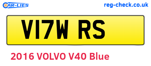 V17WRS are the vehicle registration plates.