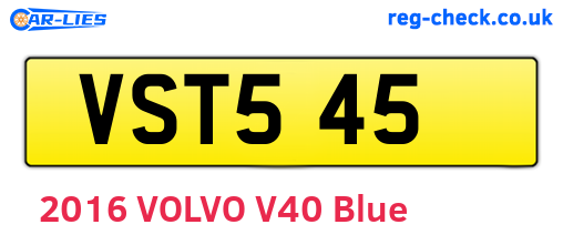 VST545 are the vehicle registration plates.