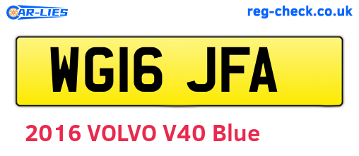 WG16JFA are the vehicle registration plates.