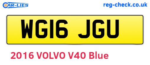 WG16JGU are the vehicle registration plates.