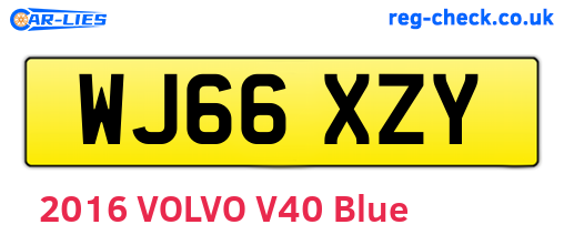WJ66XZY are the vehicle registration plates.