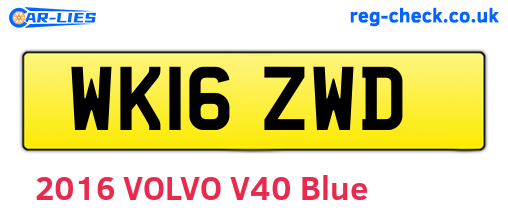 WK16ZWD are the vehicle registration plates.