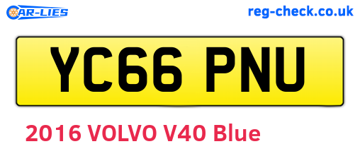 YC66PNU are the vehicle registration plates.