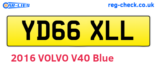 YD66XLL are the vehicle registration plates.