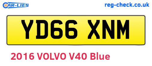 YD66XNM are the vehicle registration plates.