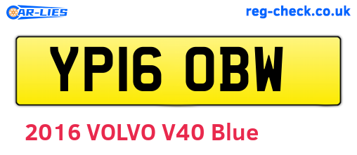YP16OBW are the vehicle registration plates.