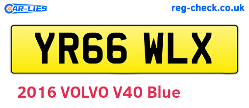 YR66WLX are the vehicle registration plates.