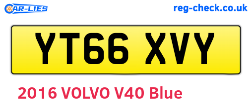 YT66XVY are the vehicle registration plates.