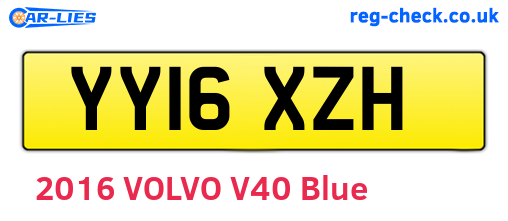 YY16XZH are the vehicle registration plates.