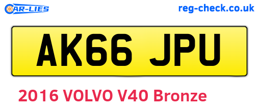 AK66JPU are the vehicle registration plates.