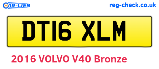 DT16XLM are the vehicle registration plates.