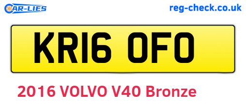 KR16OFO are the vehicle registration plates.