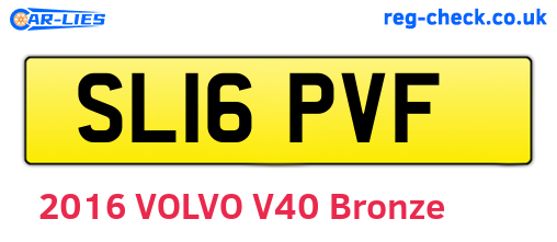 SL16PVF are the vehicle registration plates.