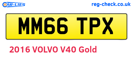 MM66TPX are the vehicle registration plates.