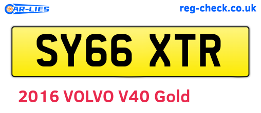 SY66XTR are the vehicle registration plates.