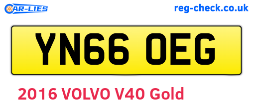 YN66OEG are the vehicle registration plates.