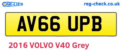 AV66UPB are the vehicle registration plates.