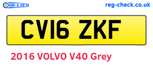 CV16ZKF are the vehicle registration plates.