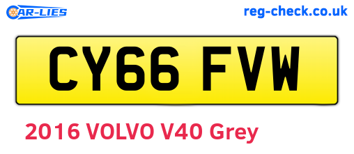 CY66FVW are the vehicle registration plates.