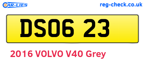 DSO623 are the vehicle registration plates.