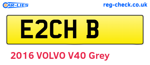E2CHB are the vehicle registration plates.