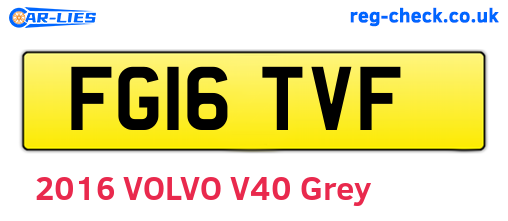 FG16TVF are the vehicle registration plates.