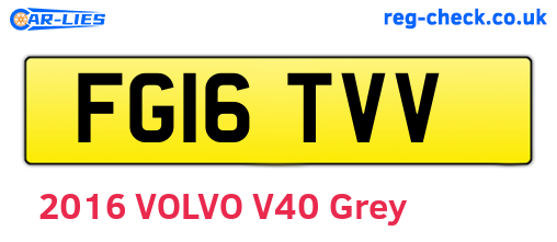 FG16TVV are the vehicle registration plates.