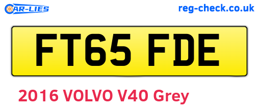 FT65FDE are the vehicle registration plates.