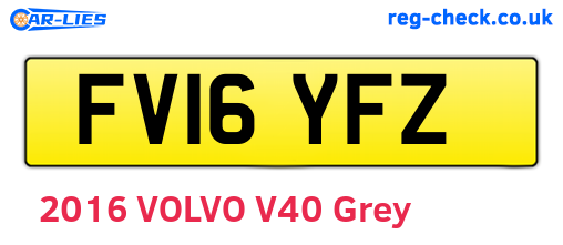 FV16YFZ are the vehicle registration plates.