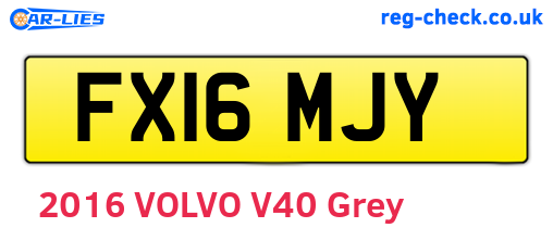 FX16MJY are the vehicle registration plates.