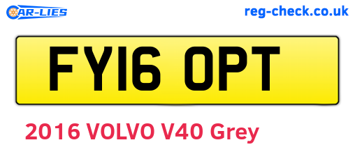 FY16OPT are the vehicle registration plates.