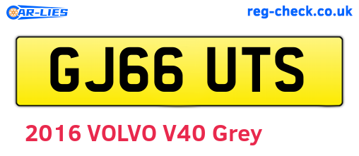 GJ66UTS are the vehicle registration plates.