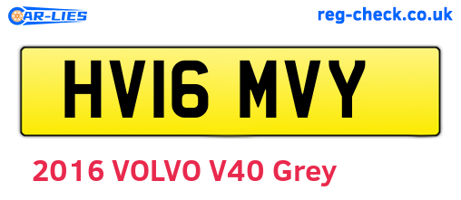HV16MVY are the vehicle registration plates.
