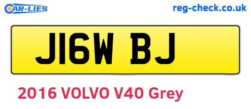 J16WBJ are the vehicle registration plates.