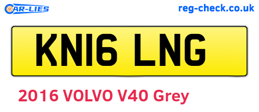KN16LNG are the vehicle registration plates.