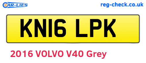 KN16LPK are the vehicle registration plates.