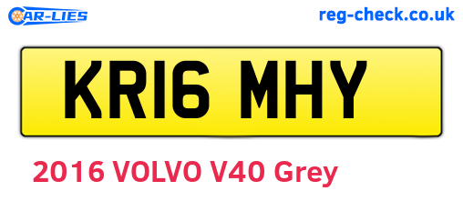 KR16MHY are the vehicle registration plates.