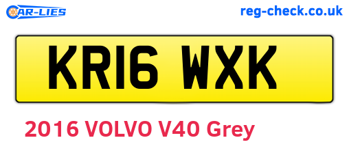 KR16WXK are the vehicle registration plates.
