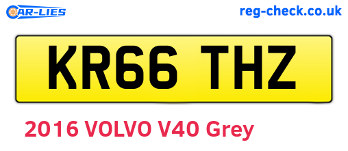 KR66THZ are the vehicle registration plates.