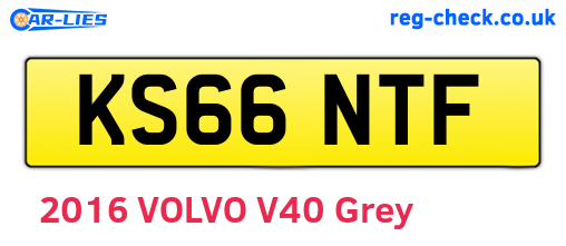KS66NTF are the vehicle registration plates.