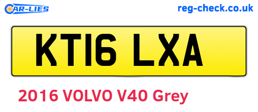 KT16LXA are the vehicle registration plates.