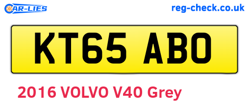 KT65ABO are the vehicle registration plates.