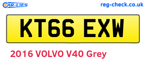 KT66EXW are the vehicle registration plates.